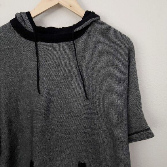 SOMA | Live Lounge Wear Hooded Sweater Heathered Knit Gray Black | Small/Medium - Picture 2 of 6